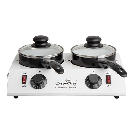 CaterChef Double Pan Chocolate Warmer | Stainless Steel | 2 Compartments | 80 W | 30-80°C 1