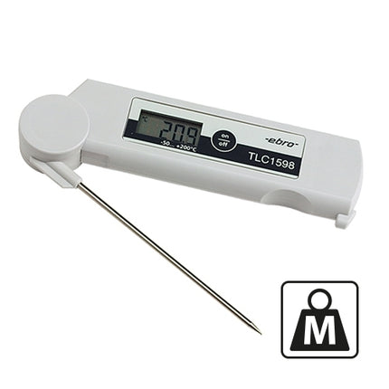 Calibrated Foldable Digital Probe Thermometer | Ebro | -50 to 200°C | 10.5 cm Probe 1