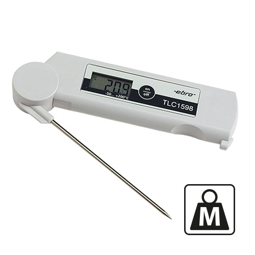 Calibrated Foldable Digital Probe Thermometer | Ebro | -50 to 200°C | 10.5 cm Probe 1