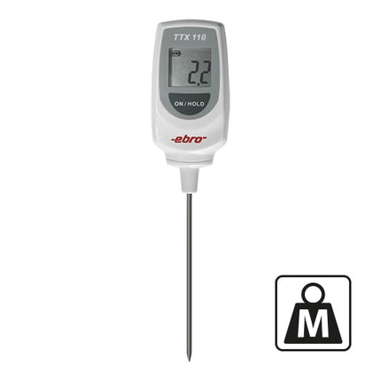 Calibrated Digital Probe Thermometer | Ebro | Fixed Stainless Steel Probe | -50 to 350°C 1