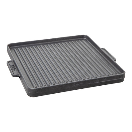 Nonstick Cast Iron Reversible Grill Plate | EMGA | Ribbed/Smooth | 30 x 30 cm 1