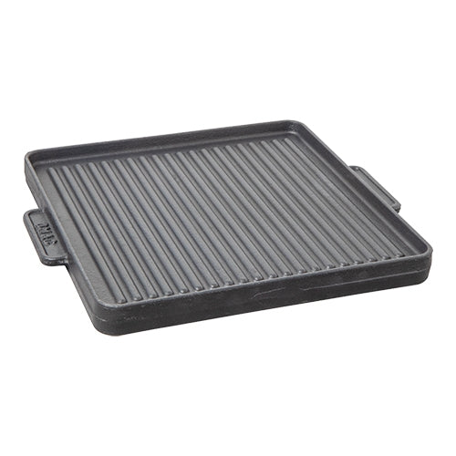 Nonstick Cast Iron Reversible Grill Plate | EMGA | Ribbed/Smooth | 30 x 30 cm 1