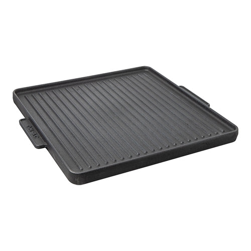 Nonstick Cast Iron Reversible Grill Plate | EMGA | Ribbed/Smooth | 40 x 40 cm 1