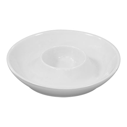 White Porcelain One-Piece Egg Cup with Saucer | EMGA | Ø10.5 cm 1