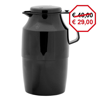 Helios Black Plastic Vacuum Jug with Glass Liner | 2 L 1