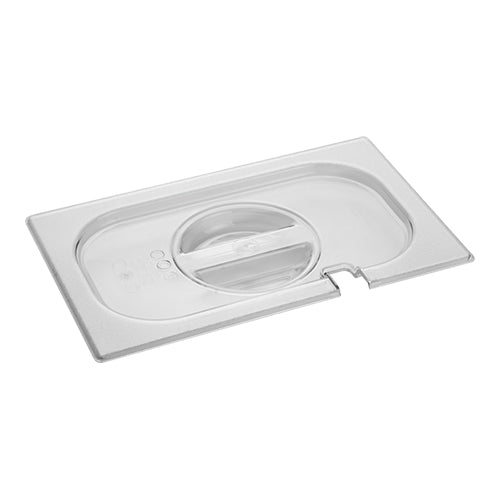GN 1/4 Gastronorm Lid with Ladle Hole | CaterChef | Transparent Polycarbonate | 26.5 x 16.2 cm 1