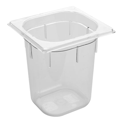 GN 1/6 Transparent Polycarbonate Gastronorm Pan | CaterChef | H 200 mm | 3.4 L 1