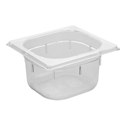 GN 1/6 Transparent Polycarbonate Gastronorm Pan | CaterChef | H 100 mm | 1.5 L 1