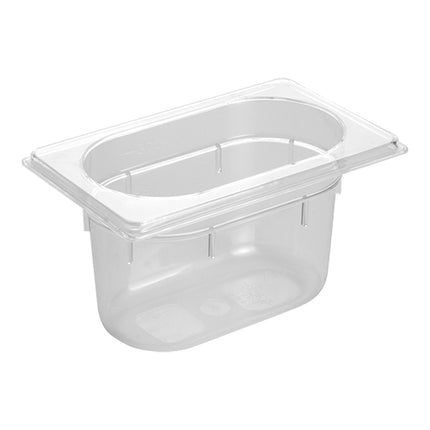 CaterChef GN 1/9 Polycarbonate Gastronorm Pan | Transparent | 100 mm | 0.8 L 1