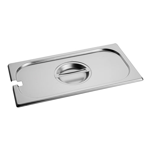 CaterChef Stainless Steel GN 1/3 Gastronorm Lid with Ladle Hole | 32.5 x 17.6 cm 1