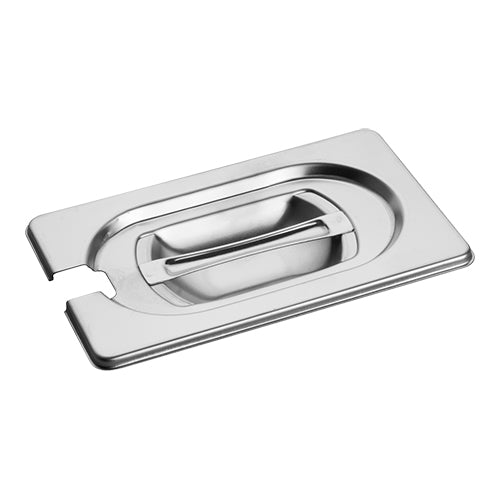Stainless Steel GN 1/9 Gastronorm Lid with Ladle Hole | CaterChef | NSF | 17.6 x 10.8 cm 1