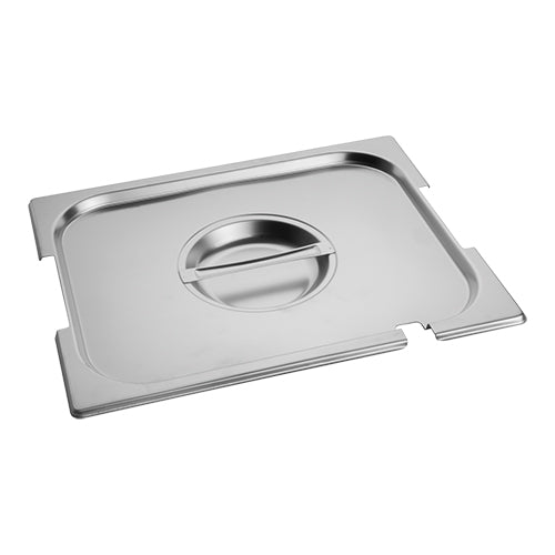 Stainless Steel 18/8 Gastronorm Lid with Ladle Hole and Grips | CaterChef | GN 1/2 | 32.5 x 26.5 cm 1