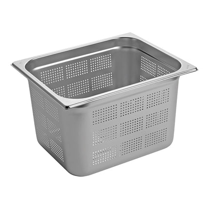 CaterChef Perforated GN 1/2 Gastronorm Pan | Stainless Steel 18/8 | 200 mm | 12 L 1