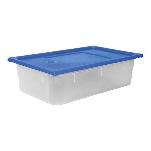 Blue Polypropylene GN 1/1 Food Container with Lid | CaterChef | 150 mm Deep | 19.5 L | 53 x 32.5 cm 1