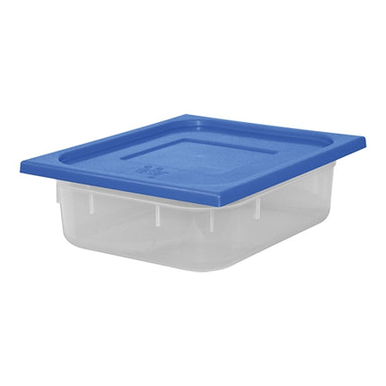 CaterChef GN 1/2 Polypropylene Food Container with Blue Lid | Microwave & Dishwasher Safe | 5.9 L | 325 x 265 x H100 mm 1