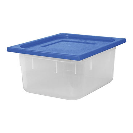 CaterChef GN 1/2 Polypropylene Food Container with Blue Lid | Microwave & Dishwasher Safe | 8.9 L | 325 x 265 x H150 mm 1
