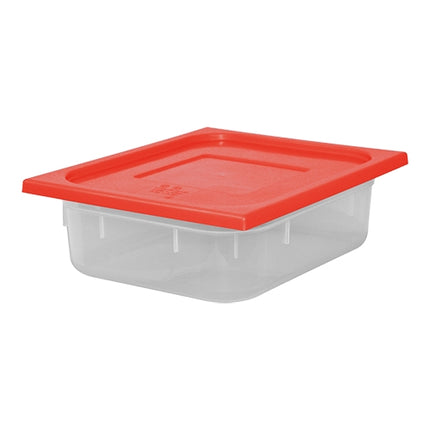 CaterChef GN 1/2 Polypropylene Food Container with Red Lid | Microwave & Dishwasher Safe | 5.9 L | 325 x 265 x H100 mm 1
