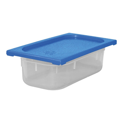 CaterChef Polypropylene Food Container with Blue Lid | GN 1/3 100 mm | 3.5 L 1