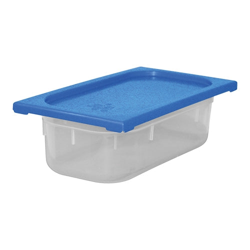 CaterChef Polypropylene Food Container with Blue Lid | GN 1/3 100 mm | 3.5 L 1