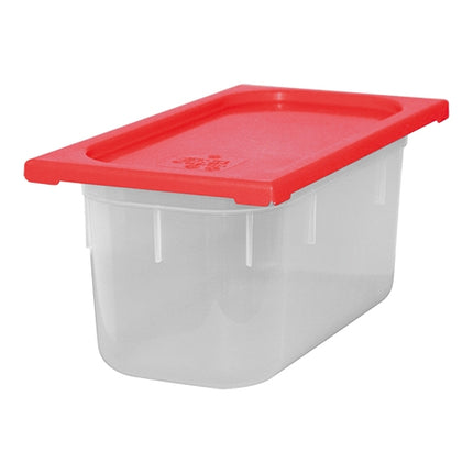 CaterChef GN 1/3 Polypropylene Food Container with Red Lid | 5.3 L | 32.5 x 17.6 cm, H150 mm 1
