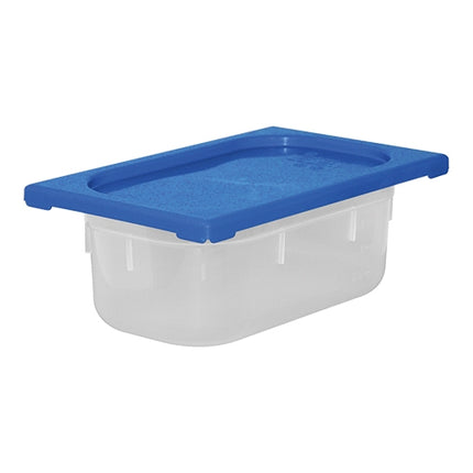 CaterChef GN 1/4 Polypropylene Food Container with Blue Lid | 2.5 L | 26.5 x 16.2 cm, H100 mm 1