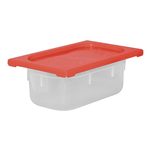 CaterChef GN 1/4 Polypropylene Food Container with Red Lid | 2.5 L | H100 mm 1