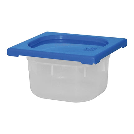 CaterChef GN 1/6 Polypropylene Food Container with Blue Lid | 1.5 L | H100 mm 1