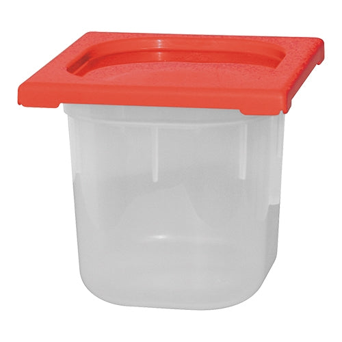 GN 1/6 Polypropylene Food Container with Red Lid | CaterChef | 150 mm | 2.2 L 1