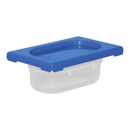 CaterChef Polypropylene Food Container with Blue Lid GN 1/9 | 0.6 L, 65 mm 1