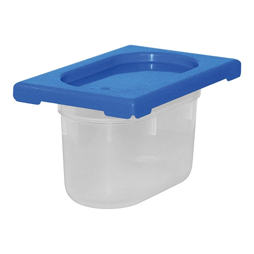 GN 1/9 Polypropylene Food Container with Blue Lid | CaterChef | 100 mm | 0.8 L 1