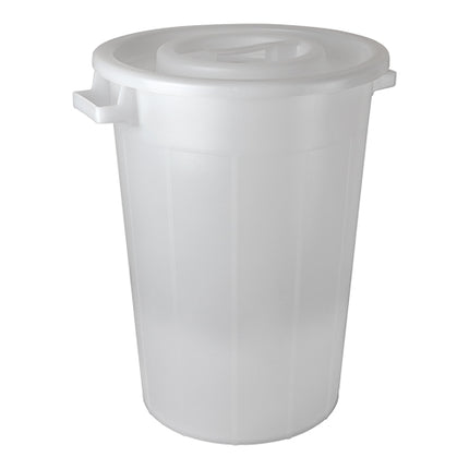 White Food Container with Lid | EMGA | Polyethylene LLDPE | 75 L | Ø46.5 x H64 cm 1