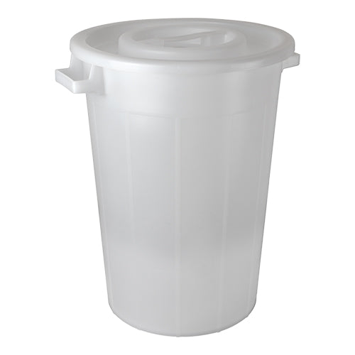 White Food Container with Lid | EMGA | Polyethylene LLDPE | 75 L | Ø46.5 x H64 cm 1