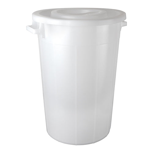 White Food Container with Lid | EMGA | Polyethylene LLDPE | 120 L | Ø54 x H75 cm 1