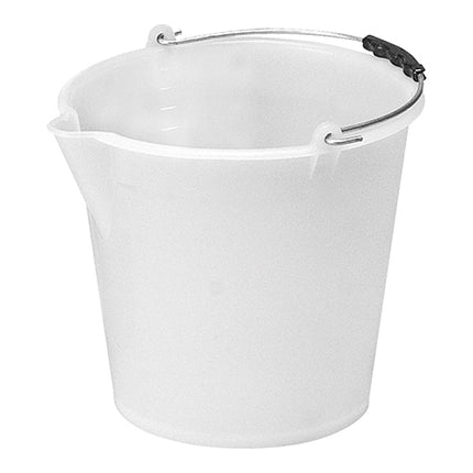 White LLDPE Bucket with Spout and Measuring Scale | EMGA | 9 L | Ø27 x H25 cm 1