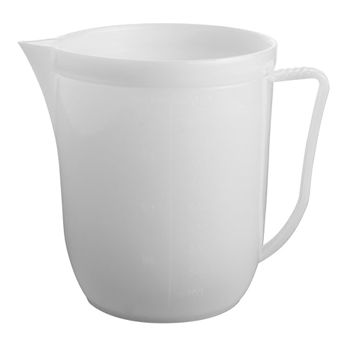 White HDPE Measuring Jug with Scale and Pouring Spout | EMGA | 1 L | Ø12 x H15 cm 1