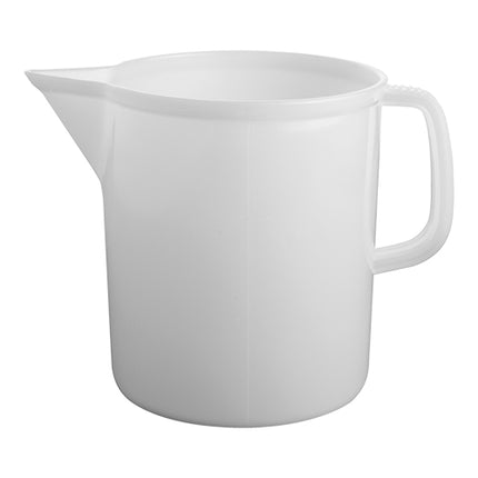 White HDPE Measuring Jug with Scale and Pouring Spout | EMGA | 3 L | Ø15 x H18 cm 1