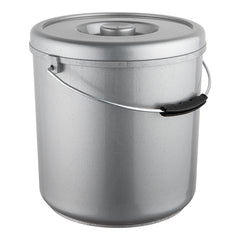 Gray PP Bucket with Lid for Non-Food Use | EMGA | 10 L | Ø26 x H27 cm 1