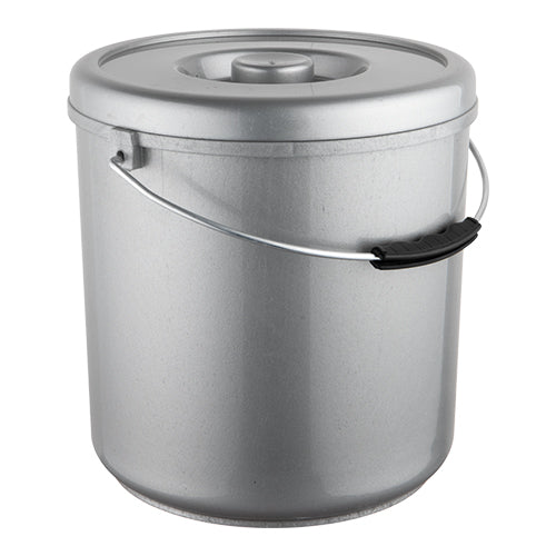 Gray PP Bucket with Lid for Non-Food Use | EMGA | 10 L | Ø26 x H27 cm 1