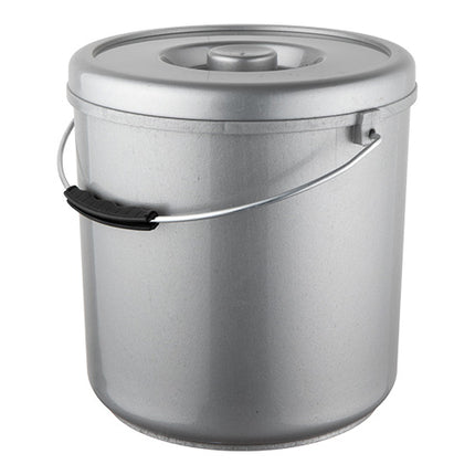 Gray PP Bucket with Lid for Non-Food Use | EMGA | 15 L | Ø29 x H30 cm 1