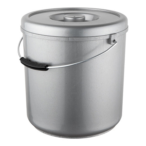 Gray PP Bucket with Lid for Non-Food Use | EMGA | 15 L | Ø29 x H30 cm 1