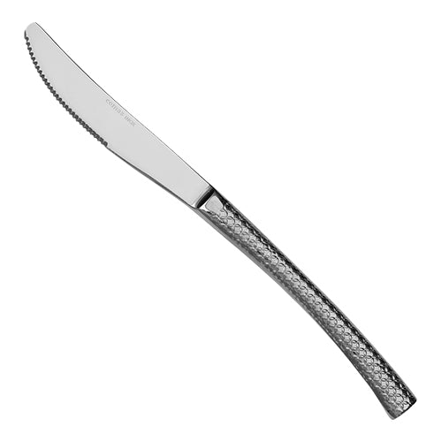 Table Knife, Hammered Stainless Steel 18/0, Serrated Blade | Comas Hidraulic | 22 cm 1