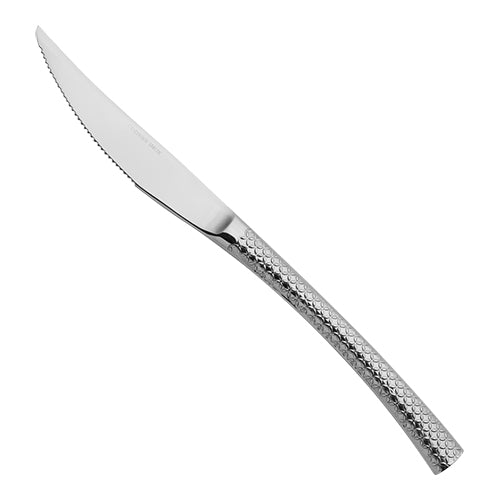 Hammered Steak Knife with Serrated Blade | Comas Hidraulic | Stainless Steel 18/0 | 22 cm 1