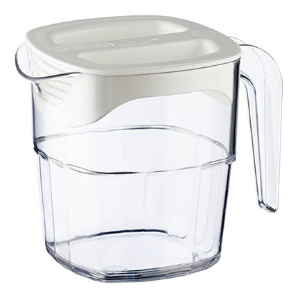 Transparent Polycarbonate Pitcher with White Lid and Pouring Strainer | Araven | Stackable | 1 L | W11.9 x D16.7 x H13 cm 1