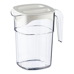 Transparent Polycarbonate Pitcher with White Lid and Pouring Strainer | Araven | Stackable | 1.4 L | W11.9 x D16.7 x H18 cm 1
