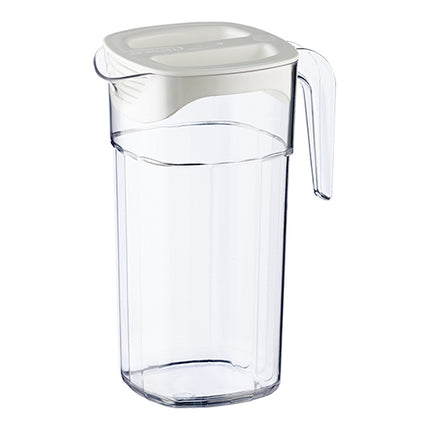 Transparent Polycarbonate Pitcher with White Lid and Pouring Strainer | Araven | Stackable | 1.8 L | W11.9 x D16.7 x H23.2 cm 1