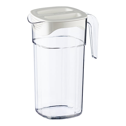 Transparent Polycarbonate Pitcher with White Lid and Pouring Strainer | Araven | Stackable | 1.8 L | W11.9 x D16.7 x H23.2 cm 1
