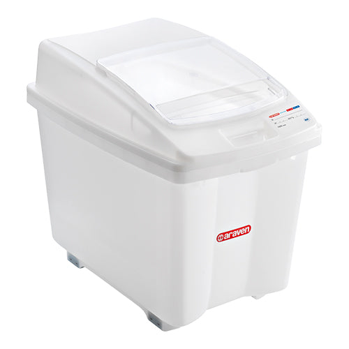 Mobile Food Container with Sliding Lid | Araven | White HDPE | 80 L 1