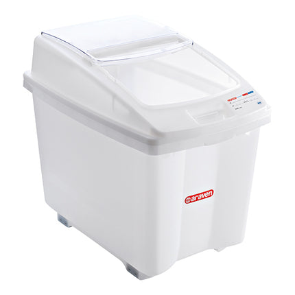 Mobile Food Container with Sliding Lid | Araven | White HDPE | 100 L 1