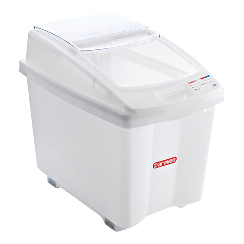 Mobile Food Container with Sliding Lid | Araven | White HDPE | 100 L 1