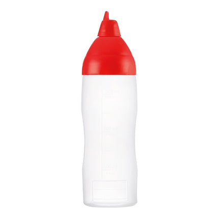 Araven Non-Drip Sauce Squeeze Bottle | Red LDPE | 0.35 L | Ø6 x H20.3 cm 1